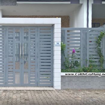 Cửa cổng pano sắt hộp GHC 1333 tại khu dân cư Vạn Phúc - quận Thủ Đức